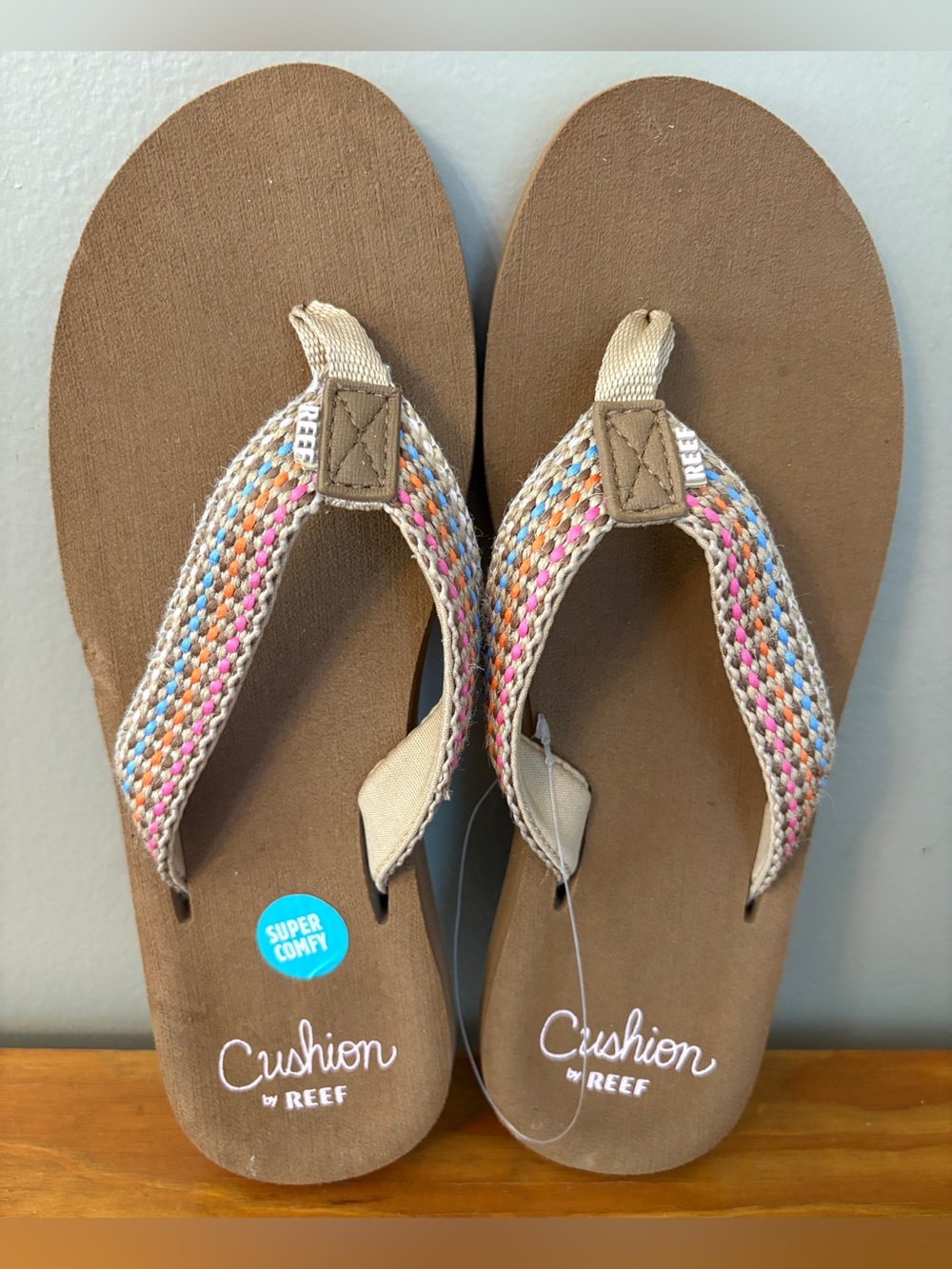 NWOT Reef Baja Elana Sandals Women's Brown Pink SZ8